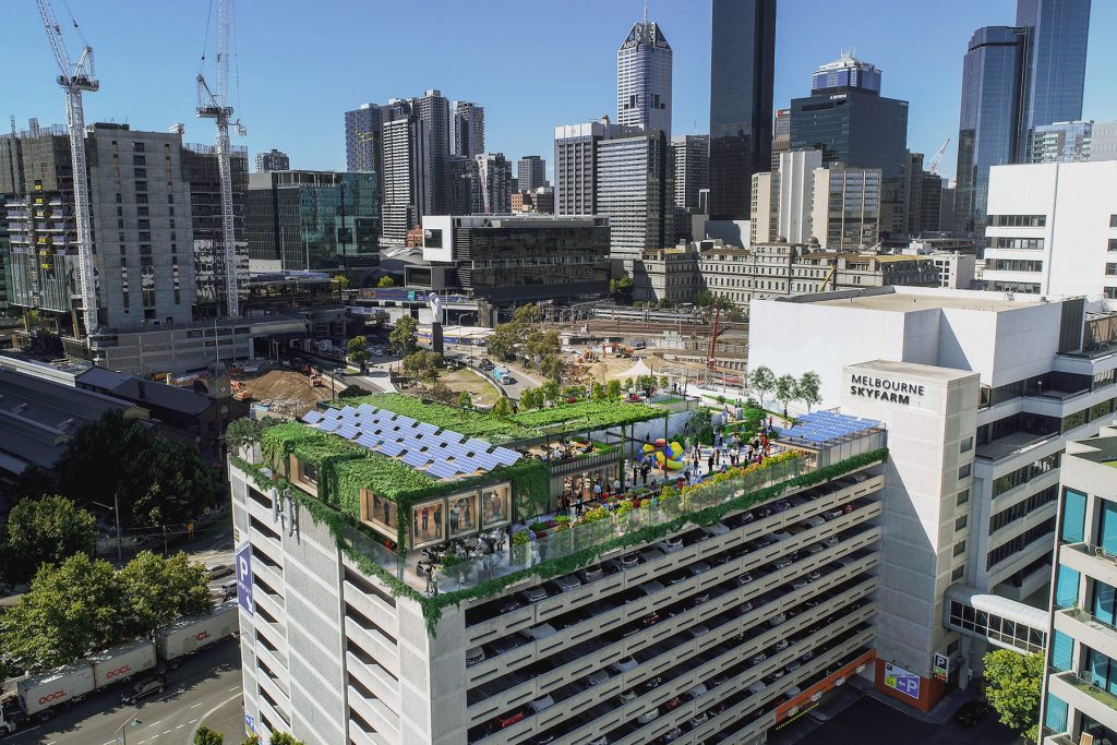 Rooftop urban farm in Melbourne